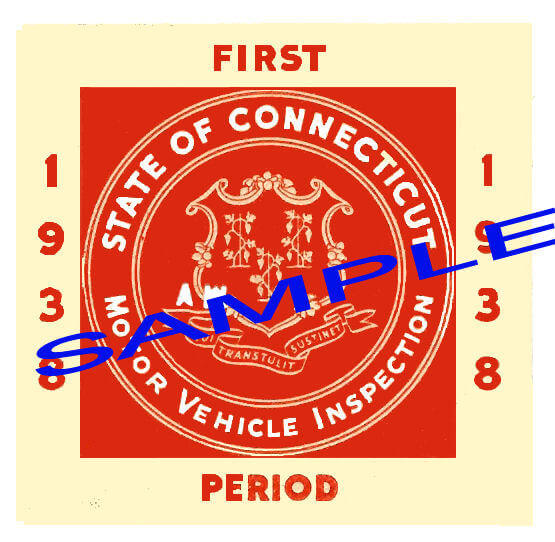 Modal Additional Images for 1938 Connecticut INSPECTION Sticker